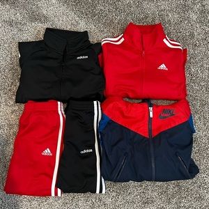 2 Toddler adidas warm up suites and Nike wind breaker size 4